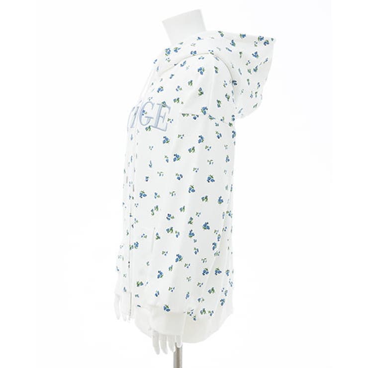 花柄胸ロゴ裏毛ZIPパーカー | INGNI  | 詳細画像3 