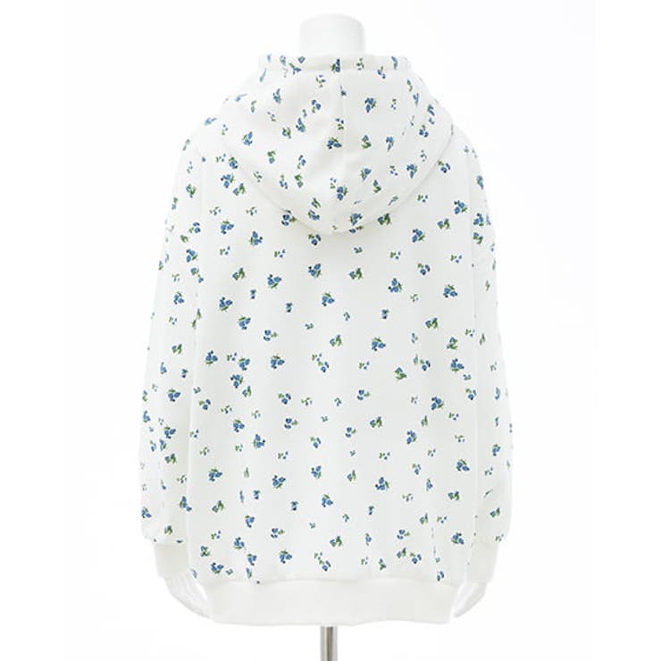 花柄胸ロゴ裏毛ZIPパーカー | INGNI  | 詳細画像4 