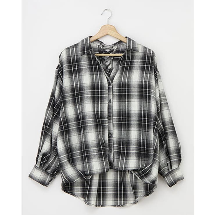 オフクロ/チェック | BackレースUPチェック柄裾タックSH | INGNI 