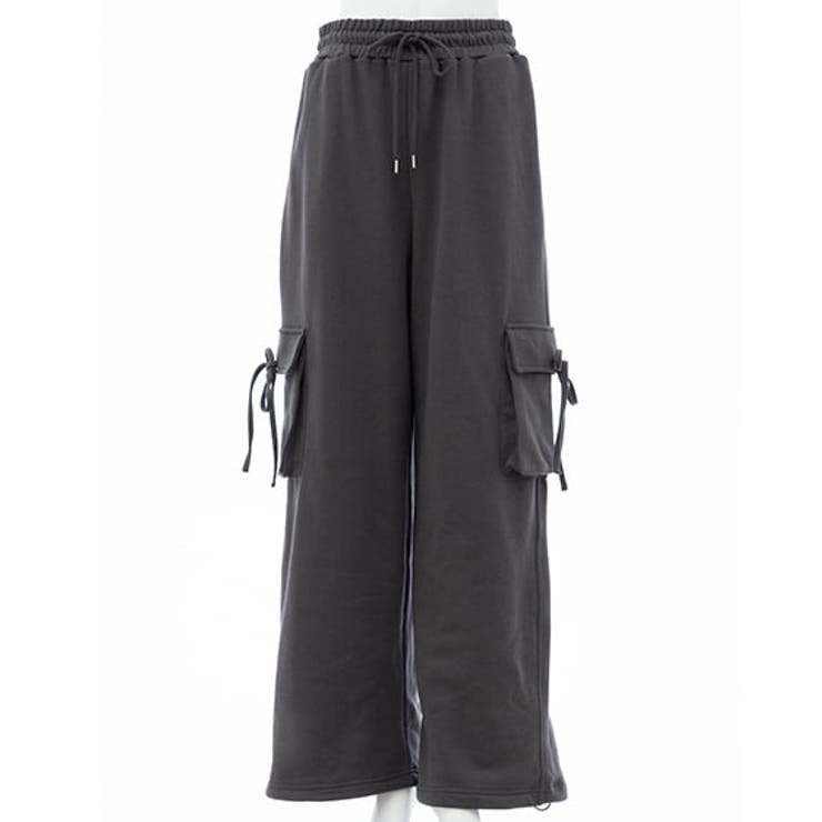 チャコールグレー | リボン付カーゴ裏毛PT | INGNI 