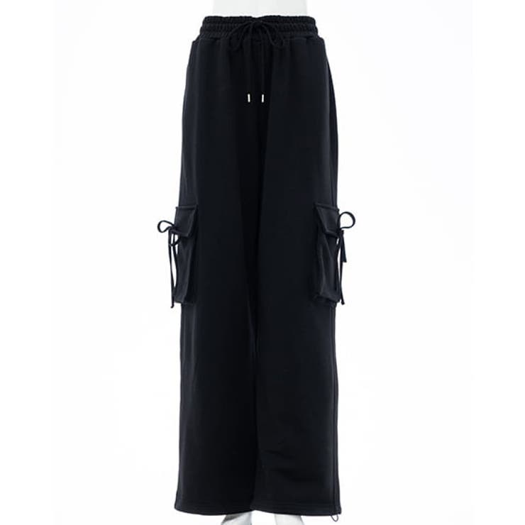 クロ | リボン付カーゴ裏毛PT | INGNI 