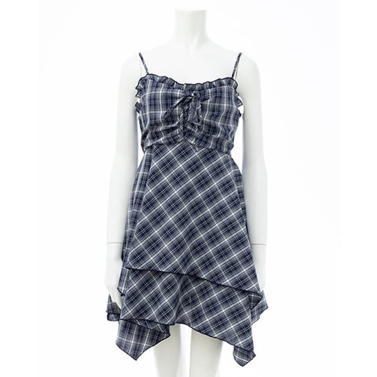 コン/チェック | チェック柄イレヘムミニキャミワンピ | INGNI 