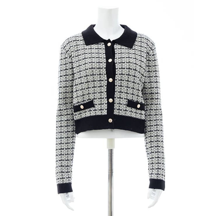 7G衿付ツイードバイカラーニットCD | INGNI  | 詳細画像2 