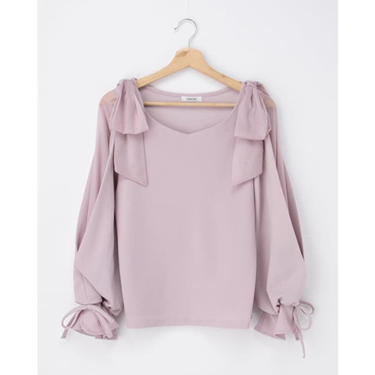 ピンク | 【WEB限定】袖レース＆リボントップス | INGNI 