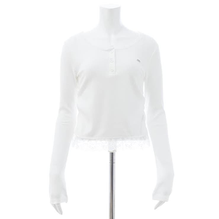 ヘンリーネックレース付プレートリブ長袖トップス | INGNI  | 詳細画像11 