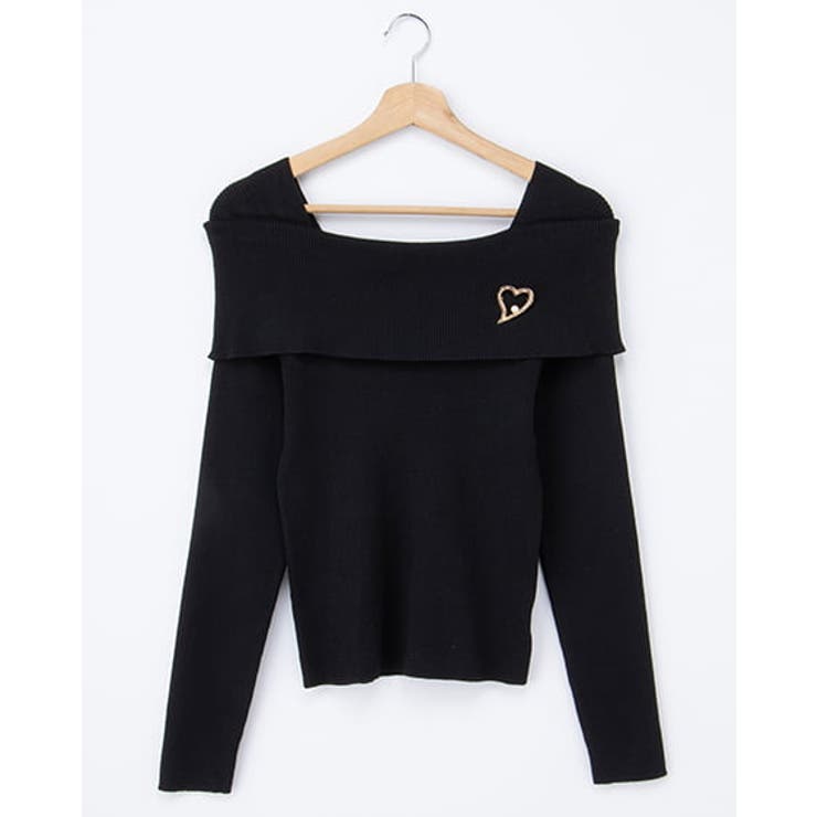 クロ | 12Gブローチ付オフショルニット | INGNI 