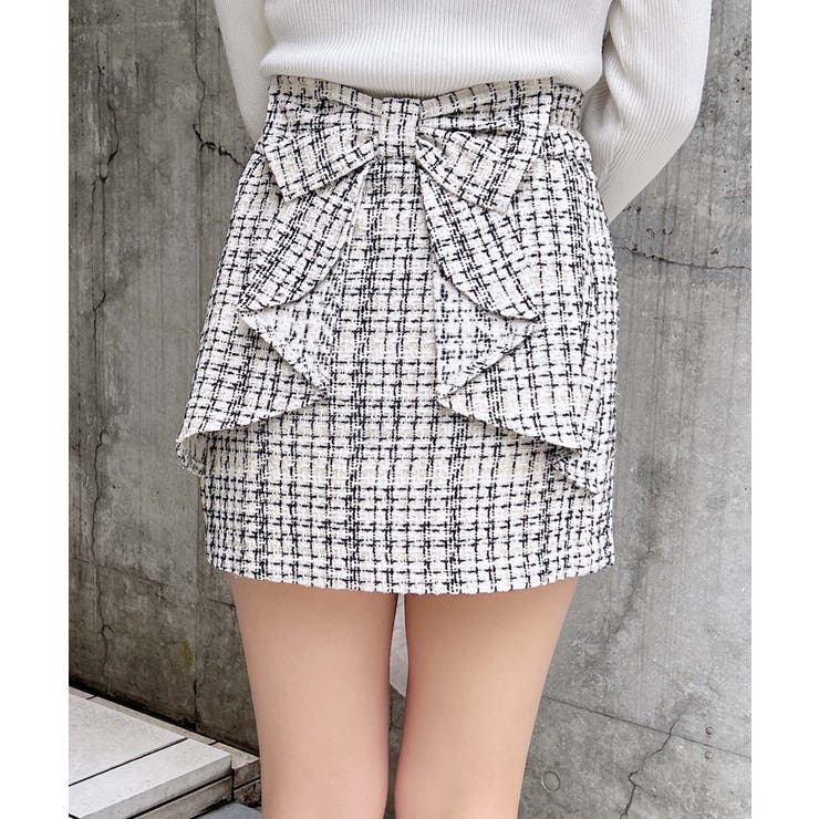 Backリボンツイードタイトミニスカパン | INGNI  | 詳細画像2 