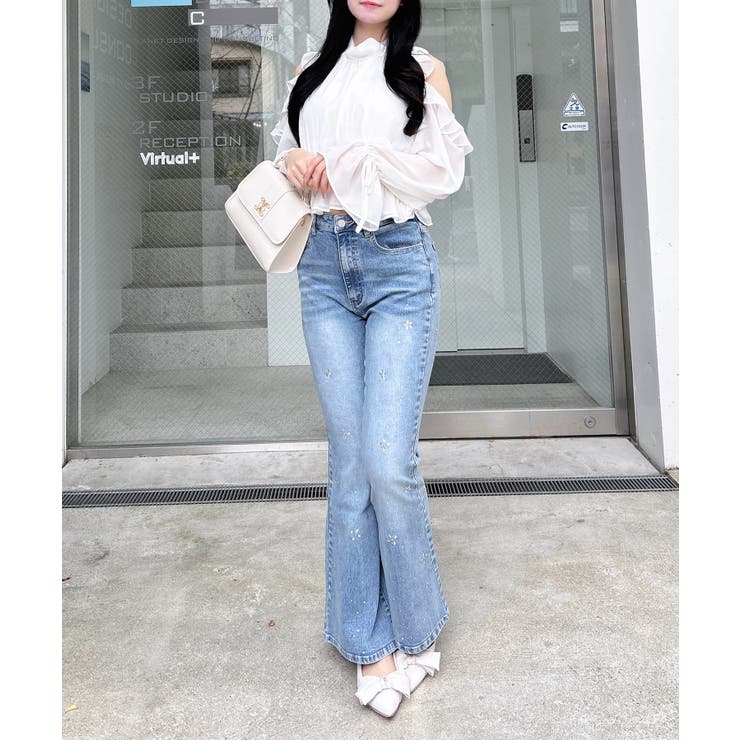 ビジュ付フレアデニムパンツ | INGNI  | 詳細画像14 