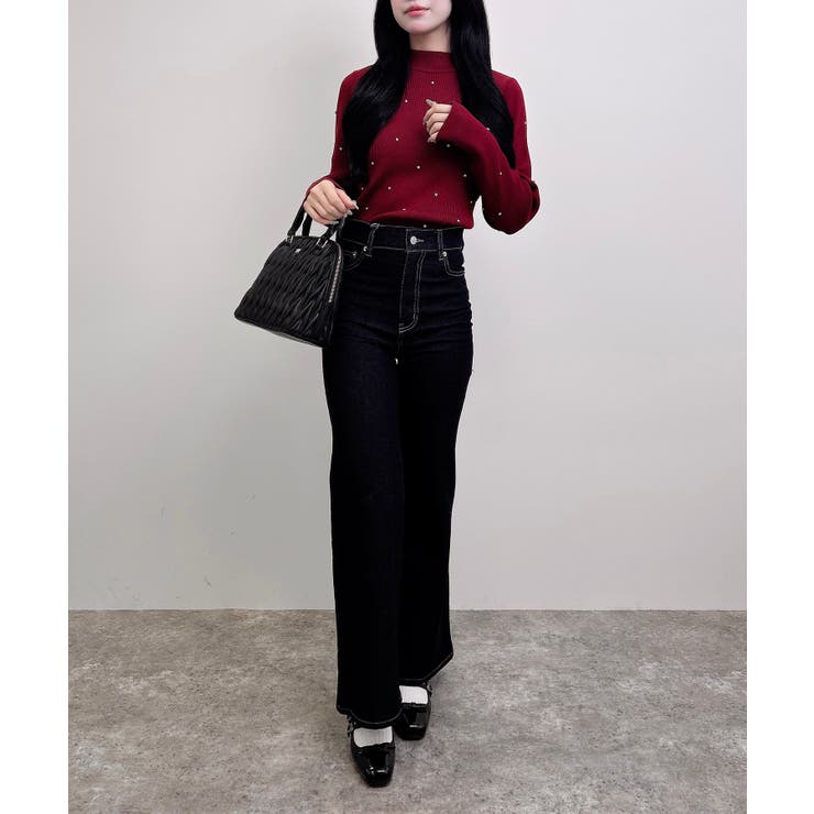 12G ハイネックビジュ付リブニット | INGNI  | 詳細画像14 