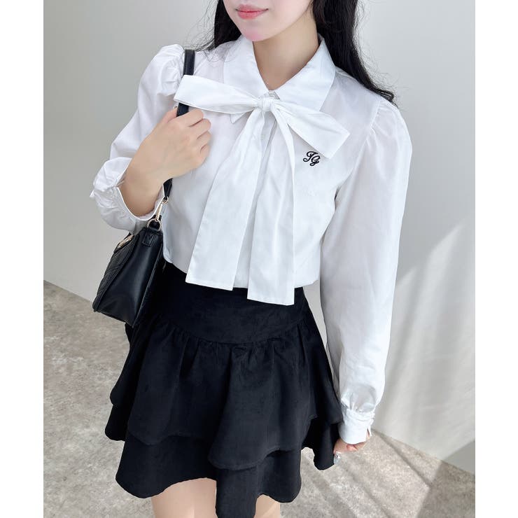 胸刺繍ボウタイブラウス | INGNI  | 詳細画像3 