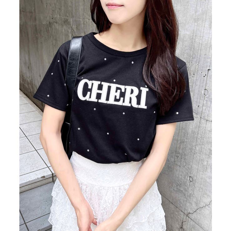 ラインストーン飛ばしラバー貼付T | INGNI  | 詳細画像11 