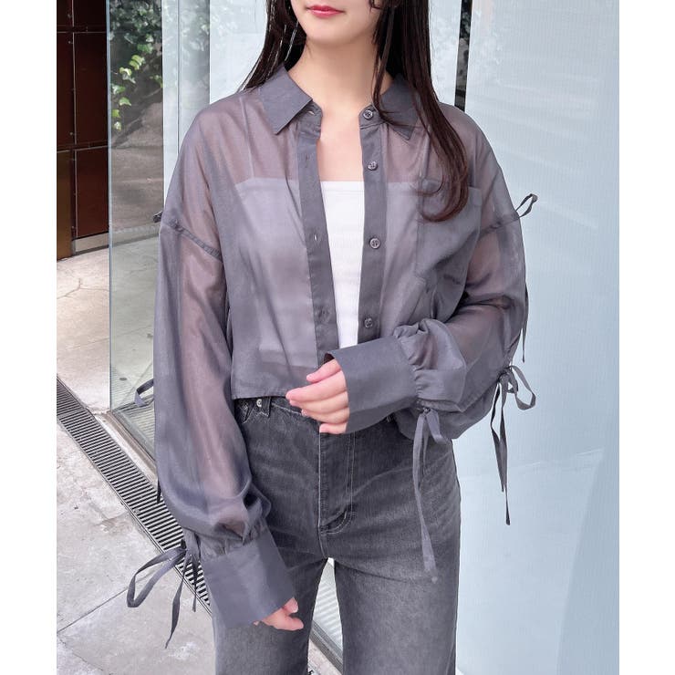 袖リボンラメシアーショートシャツ | INGNI  | 詳細画像19 