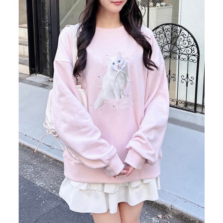 装飾リボン付ねこ裏毛トップス | INGNI  | 詳細画像20 