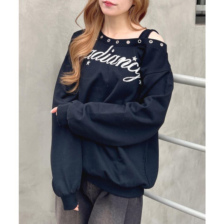 ハトメオフショルロゴ裏毛TOPs | INGNI  | 詳細画像1 