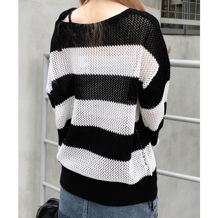 7Gメッシュボーダーチュニックニット | INGNI  | 詳細画像5 