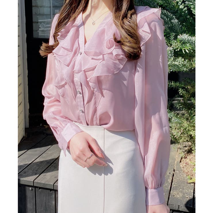 装飾釦ラメシアーフリルブラウス | INGNI  | 詳細画像18 