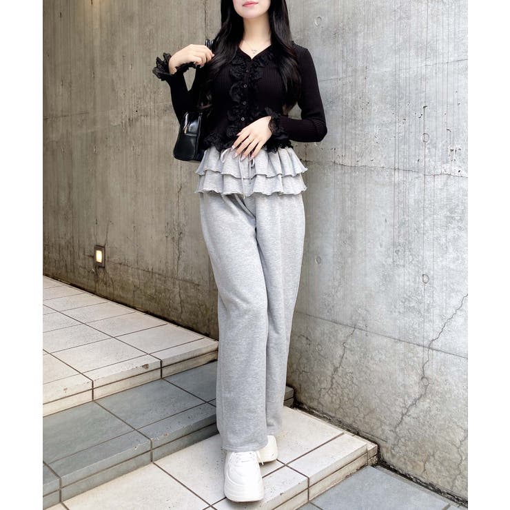 12Gフリルレースドッキングリブニットカーディガン | INGNI  | 詳細画像22 