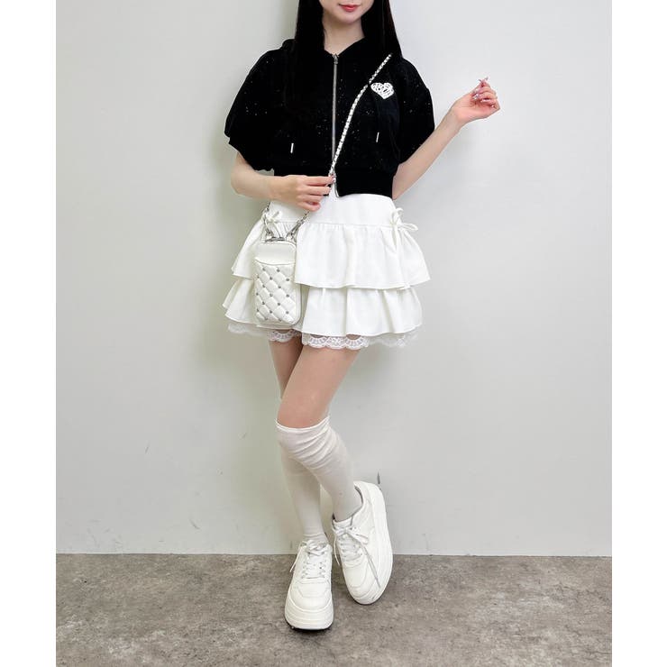Backハートラメミニ裏毛ショートZIPパーカー | INGNI  | 詳細画像29 