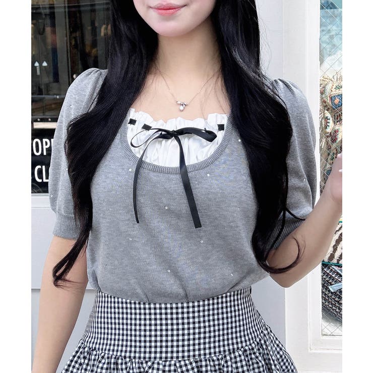 12Gビジュー飛ばしレイヤード風ニット | INGNI  | 詳細画像5 