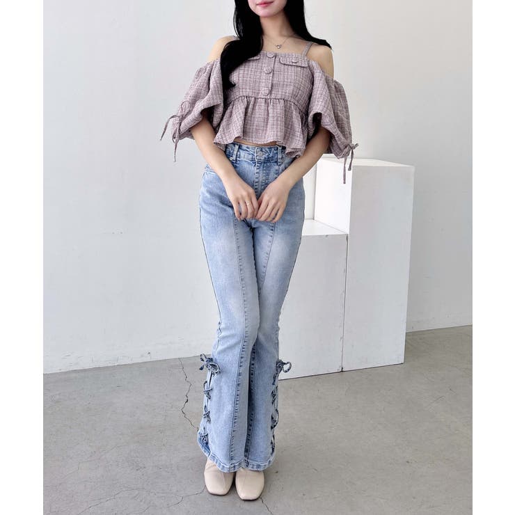 ツイードペプラムオフショルブラウス | INGNI  | 詳細画像4 