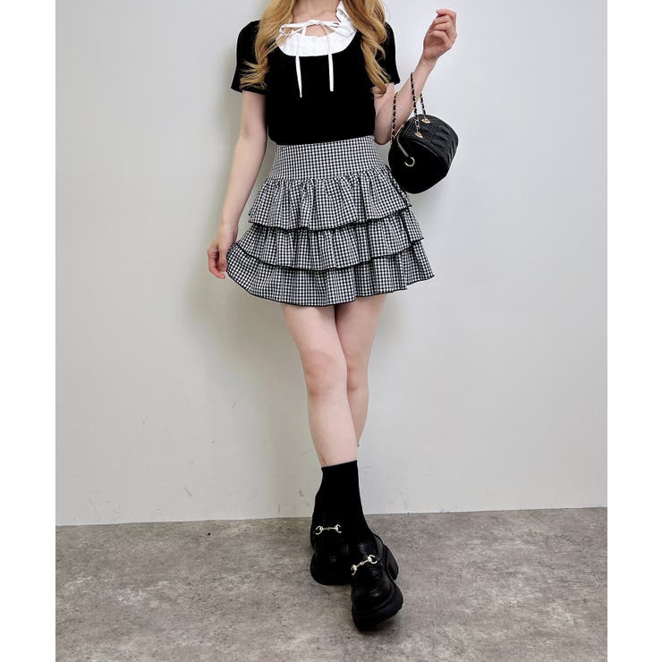 12Gアソート柄シャツドッキング半袖リブニット | INGNI  | 詳細画像13 