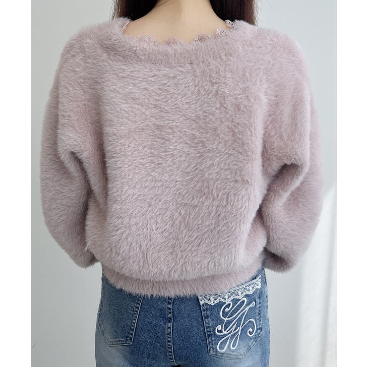 5Gレース付フェザーニットカーディガン | INGNI  | 詳細画像10 