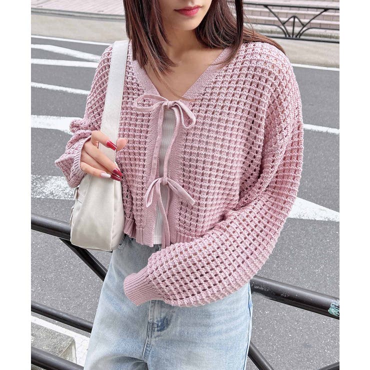 M'S GRACY メッシュリボンカーディガン￼40 M'S GRACY メッシュリボンカーディガン￼40