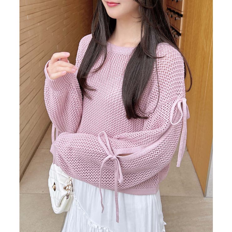 7Gメッシュショルダースリットリボンニット | INGNI  | 詳細画像12 