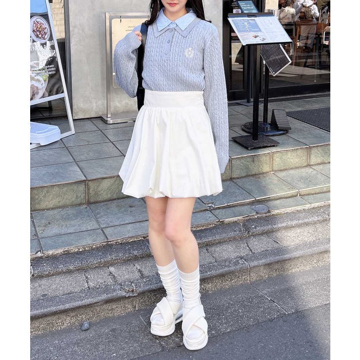 【WEB限定】ケーブルダブルカラーポロニット | INGNI  | 詳細画像14 