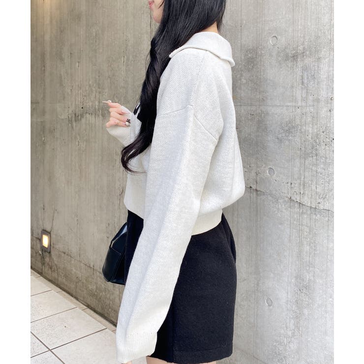 12GハーフZIPショート丈ロゴニット | INGNI  | 詳細画像3 