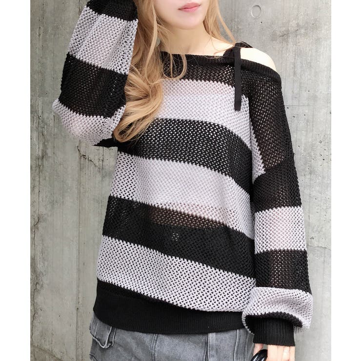 7Gメッシュボーダーチュニックニット | INGNI  | 詳細画像10 