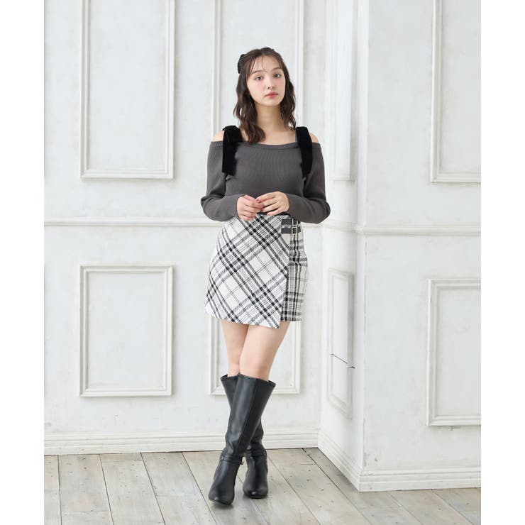 12G肩ベロアリボンニット | INGNI  | 詳細画像1 