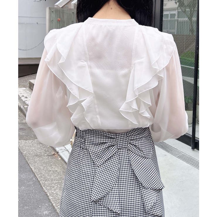 装飾釦ラメシアーフリルブラウス | INGNI  | 詳細画像6 