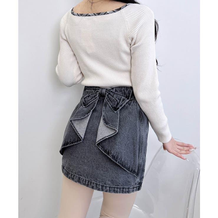 Backリボンデニムタイトミニスカート | INGNI  | 詳細画像7 