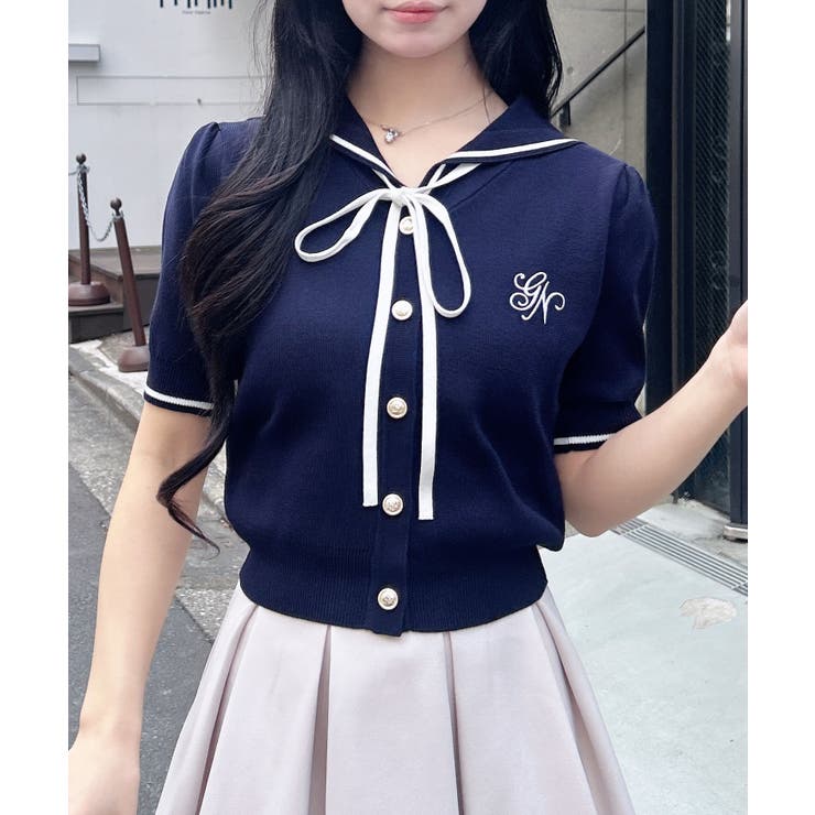 12Gセーラーカラー配色ニットカーディガン | INGNI  | 詳細画像16 