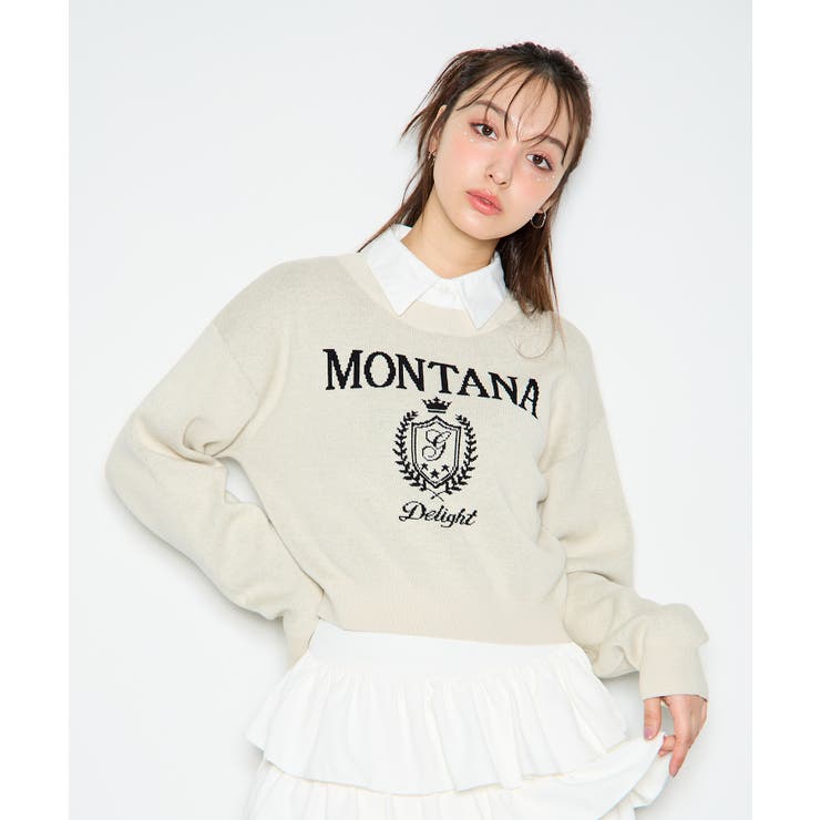 シャツ衿付エンブレムロゴニット[品番：INGW0010614]｜INGNI （イング