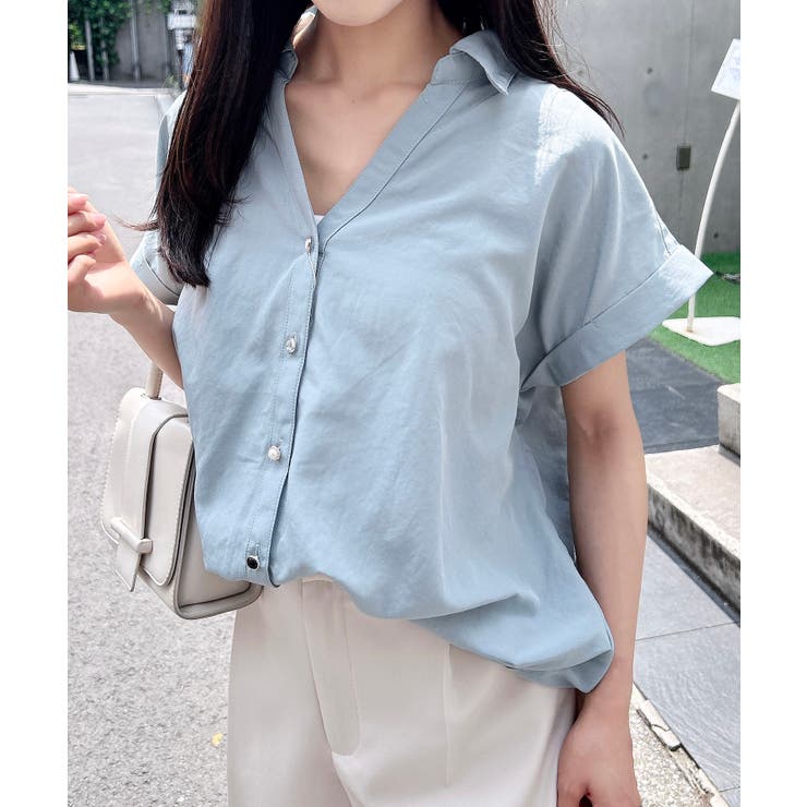 多種ボタン後ろレースアップタケノコシャツ | INGNI  | 詳細画像38 