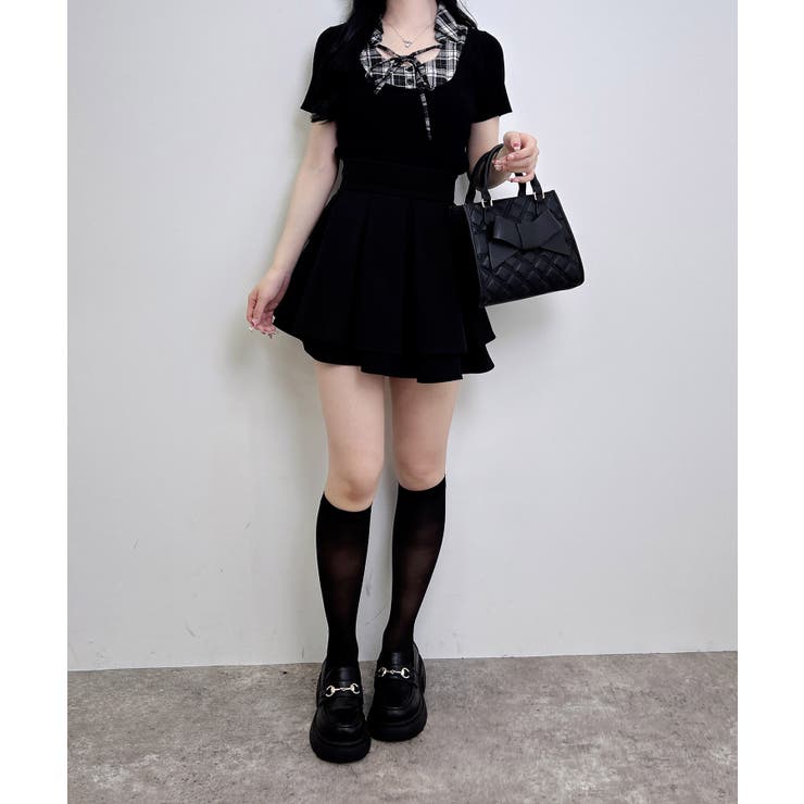 12Gアソート柄シャツドッキング半袖リブニット | INGNI  | 詳細画像6 