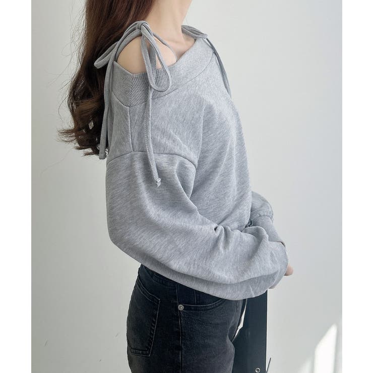 肩リボンオフショル裏毛トップス | INGNI  | 詳細画像7 