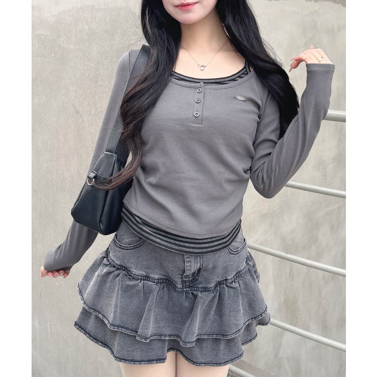 胸プレート付レイヤード風TOPs | INGNI  | 詳細画像8 