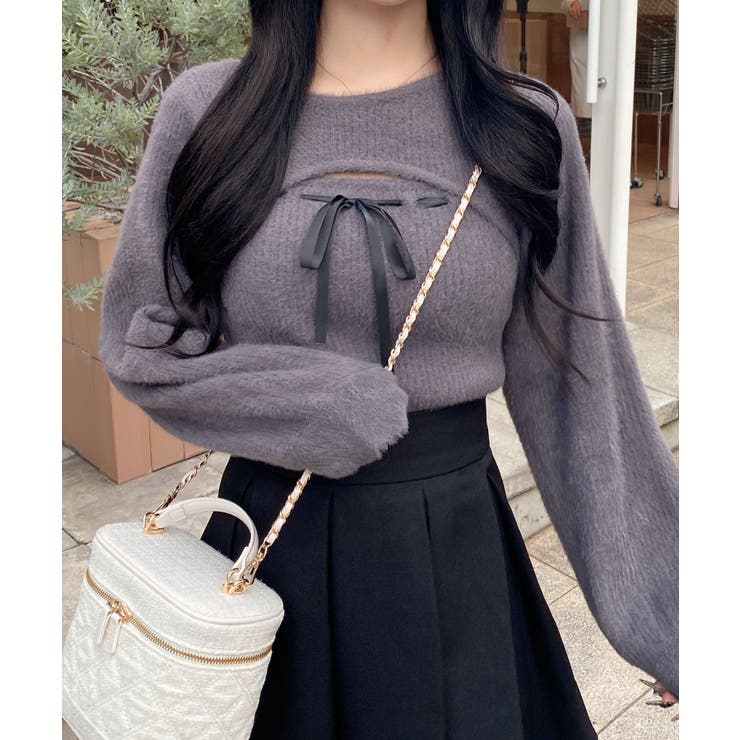 12Gフェザーリブ デコルテオープンリボンニット | INGNI  | 詳細画像14 