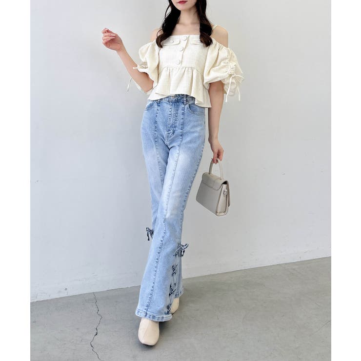 ツイードペプラムオフショルブラウス | INGNI  | 詳細画像12 