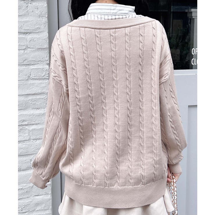 12GシャツドッキングVネックケーブルニット | INGNI  | 詳細画像16 