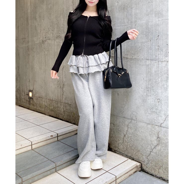 12G衿付オフショルフロントZIPニットカーディガン | INGNI  | 詳細画像30 