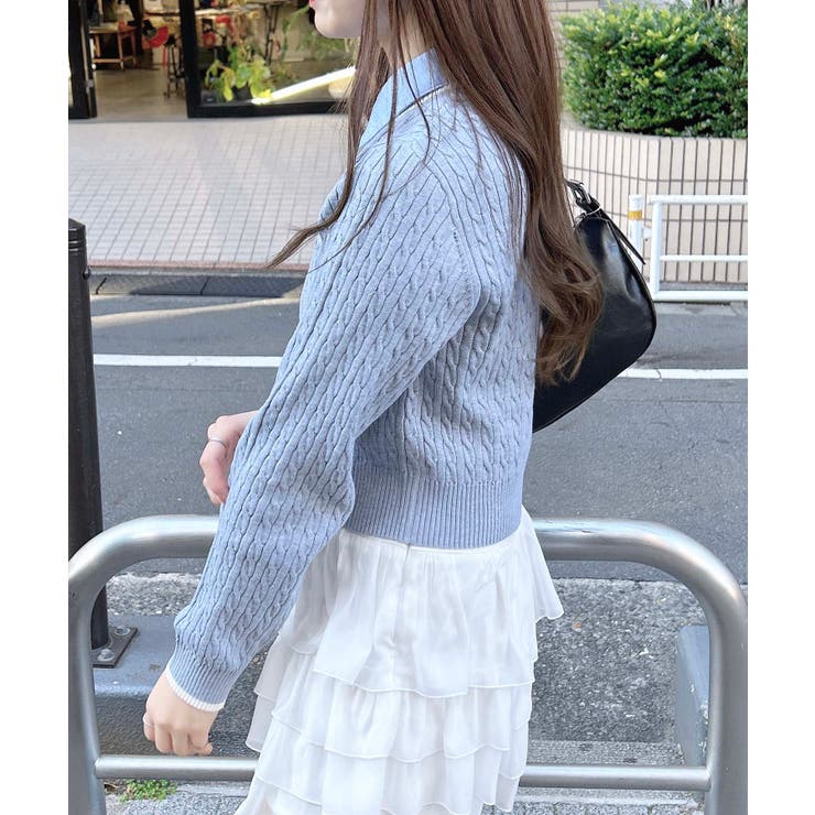 シャツ衿付ケーブルニット | INGNI  | 詳細画像11 