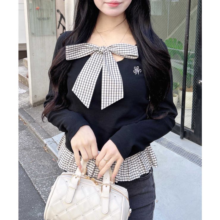 チェックリボンレイヤードTOPs | INGNI  | 詳細画像3 