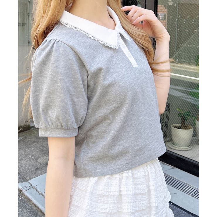 衿レース付胸ロゴポロシャツ | INGNI  | 詳細画像9 