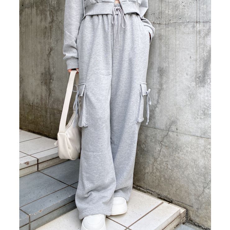 グレー | リボン付カーゴ裏毛パンツ | INGNI 