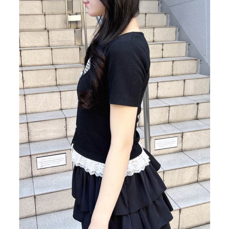 レイヤード前リボンリブTOPs | INGNI  | 詳細画像3 