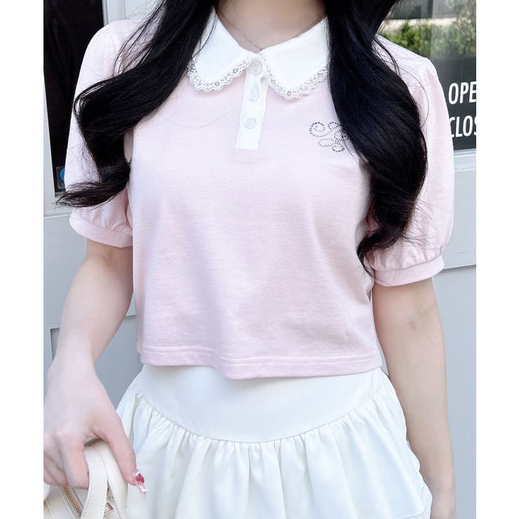 衿レース付胸ロゴポロシャツ | INGNI  | 詳細画像13 